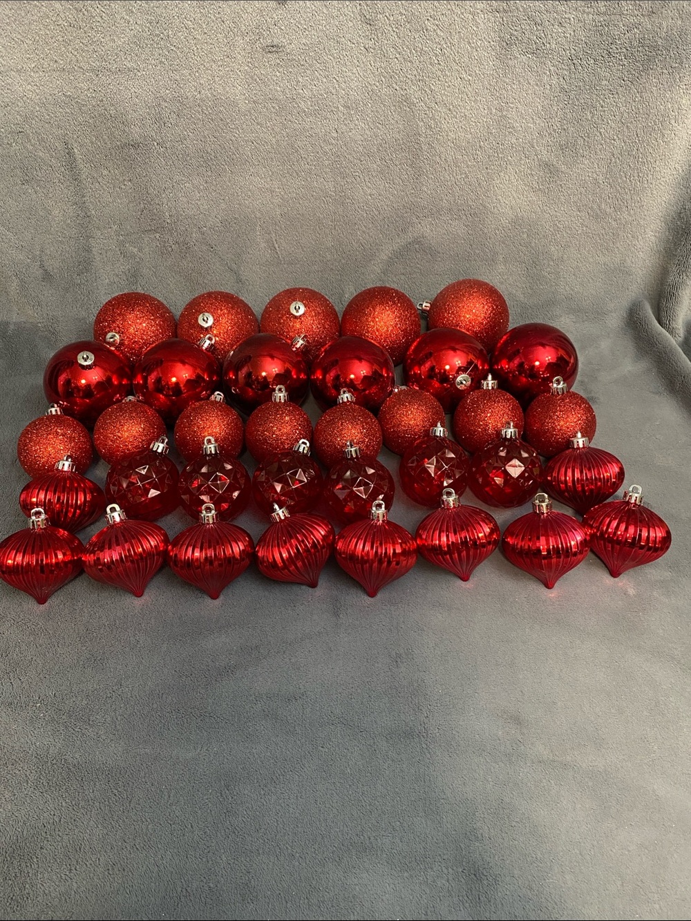 Lot of 35 Red Christmas Ball Ornaments
